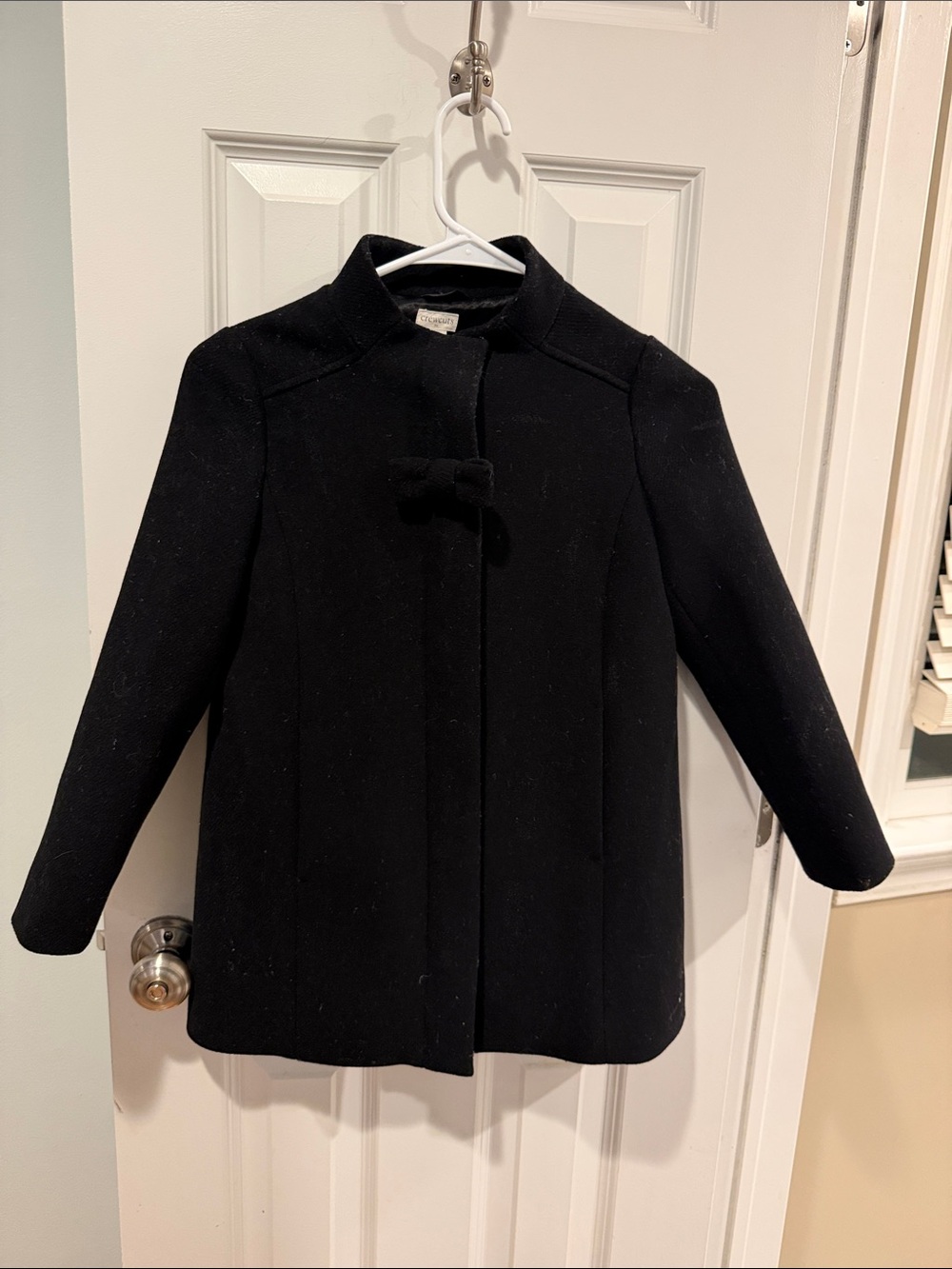 EUC Crewcuts Girls Size 8 Black Wool Blend Coat Classic Dress Coat
